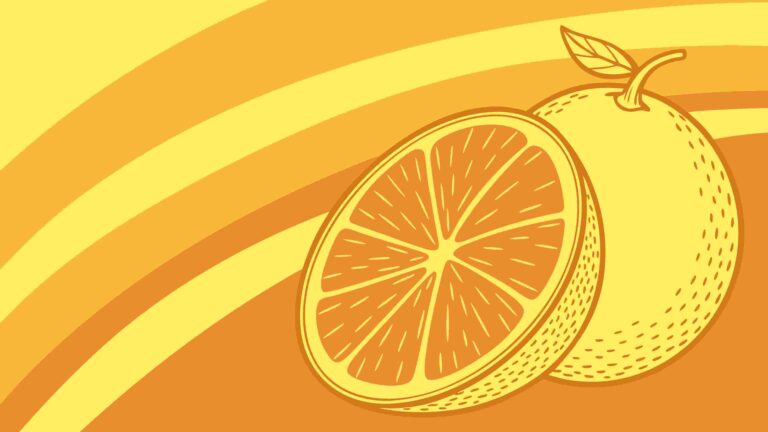 Bright Lemon Slices with Abstract Orange Stripes Background, vector design Generative AI