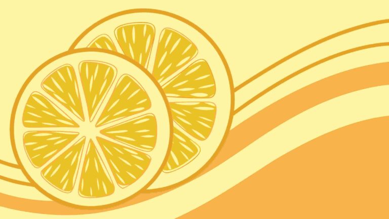 Lemon Slices with Abstract Orange Gradient Background, vector design Generative AI