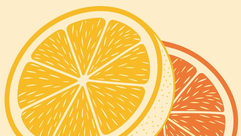 Vibrant Orange Slices and Lemon Abstract Background, vector design Generative AI