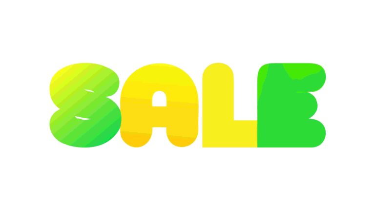 Eye-Catching SALE Text in Green Gradient, Promotional Vector Design, vector design Generative AI