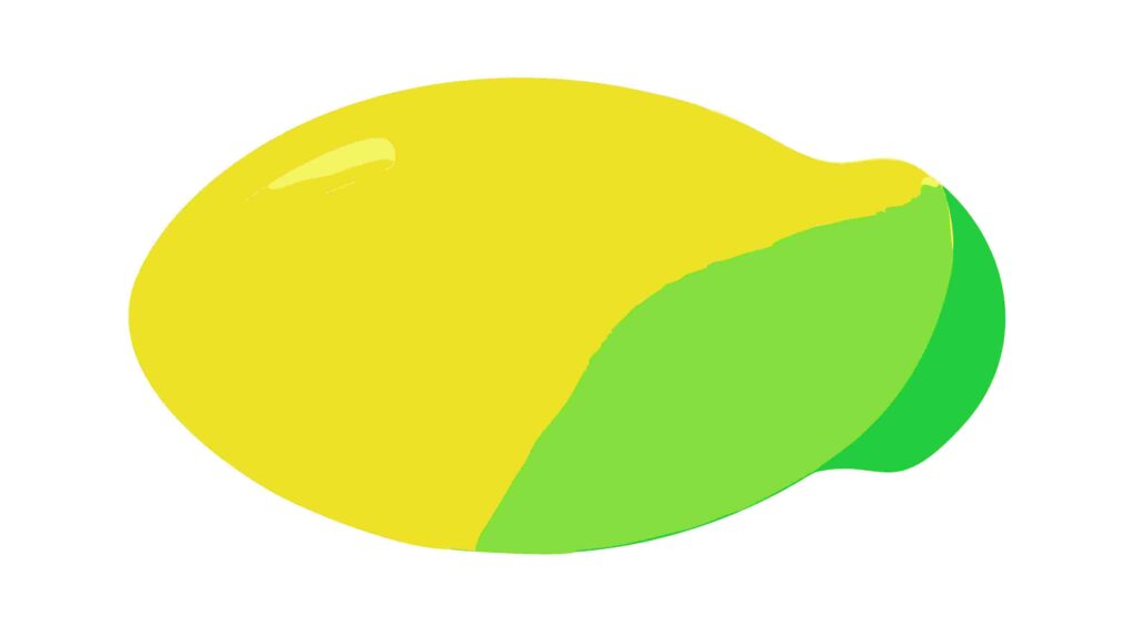 Abstract Yellow Lemon Shape with Hint of Green, Organic Vector Design, vector design Generative AI
