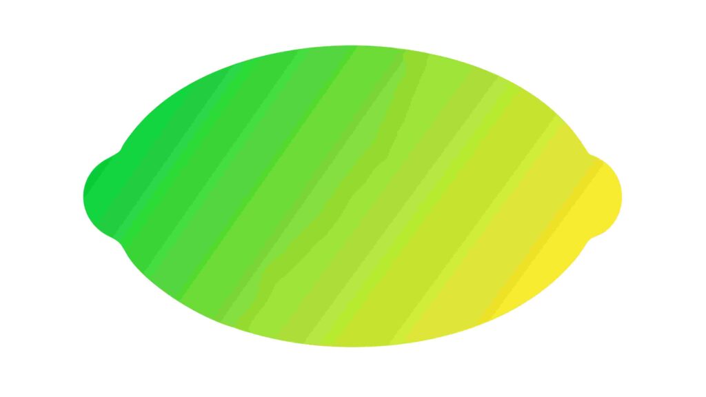 Vibrant Green Lemon Vector Shape with Smooth Gradient Transition, vector design Generative AI