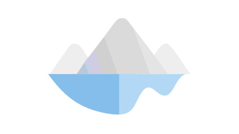Abstract Minimalist Iceberg Mountain Shape, Cold Landscape Vector, vector design Generative AI
