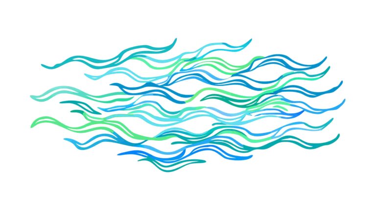 Dynamic Wavy Lines Pattern, Serene Blue Water Vector Design, vector design Generative AI