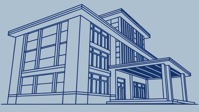 Modern Commercial Building Exterior, Contemporary Architecture Vector Art, vector design Generative AI