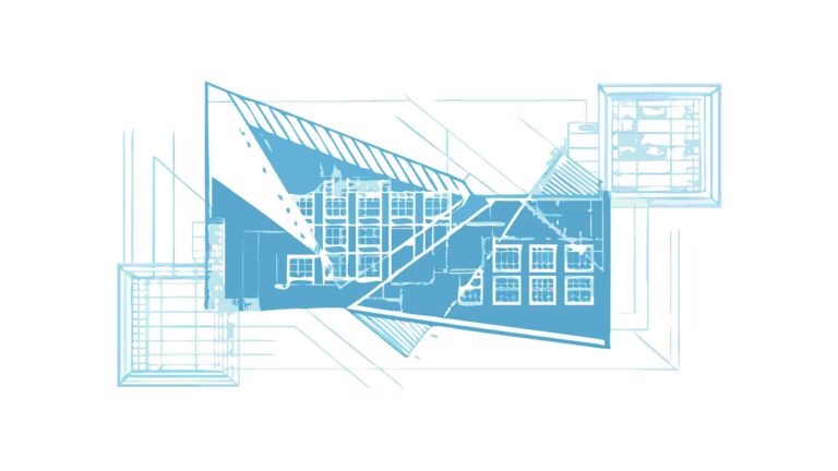 Abstract Digital Architectural Blueprint, Futuristic Technology Design, vector design Generative AI
