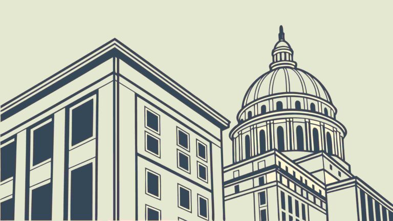 Grand Classical Government Building, Majestic Architectural Landmark Vector, vector design Generative AI
