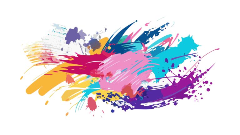 Energetic Abstract Paint Splashes, Expressive Colorful Vector Art, vector design Generative AI