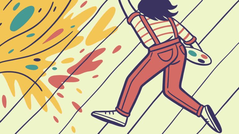 Person Painting Floor with Roller, DIY Home Improvement Vector, vector design Generative AI