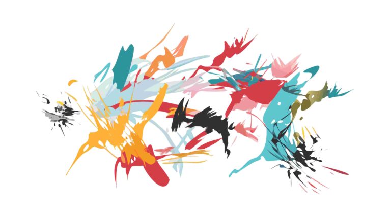 Explosive Colorful Paint Splatters, Dynamic Artistic Abstract Vector, vector design Generative AI