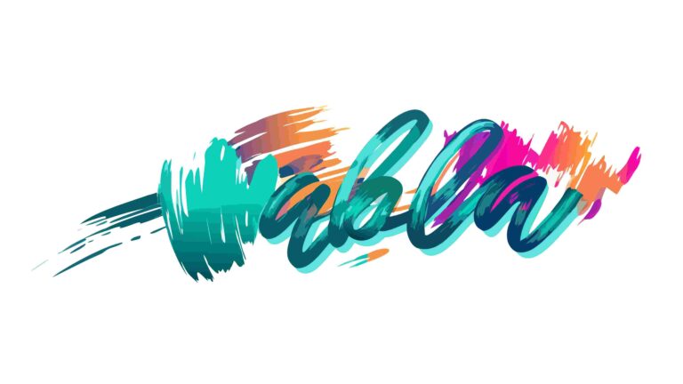Dynamic Paint Brush Stroke with Bold Pink and Blue Colors, vector design Generative AI