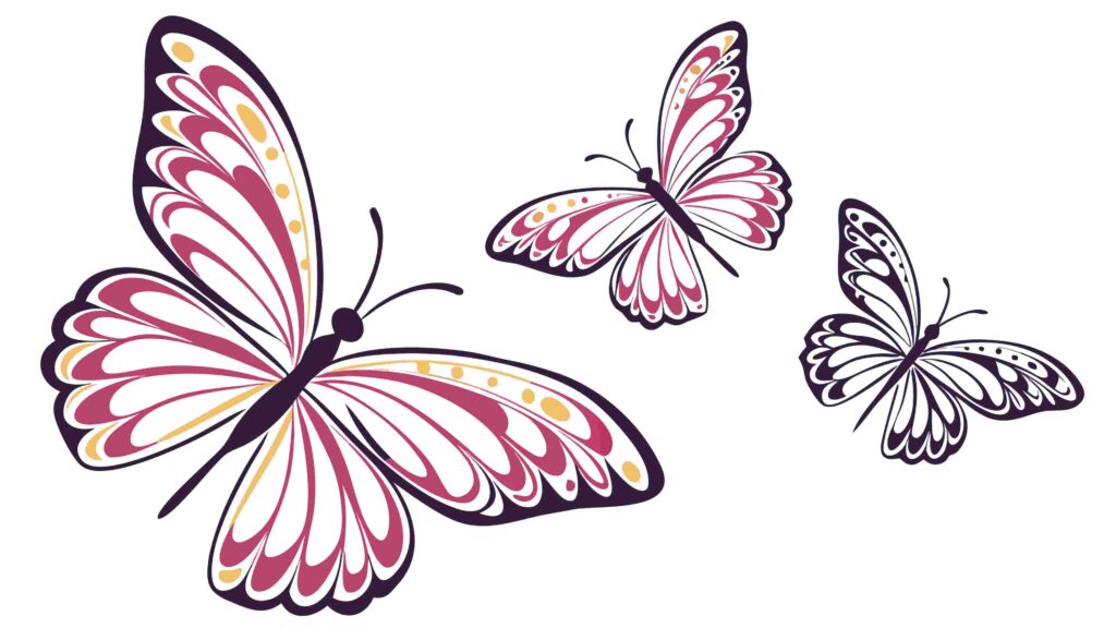 Graceful Butterflies in Flight with Dynamic Abstract Lines, vector design Generative AI