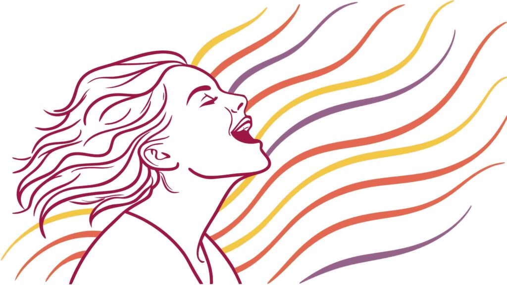 Woman's Face with Abstract Flowing Lines, Emotional Art, vector design Generative AI