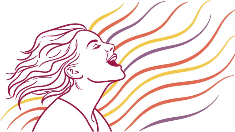 Woman's Face with Abstract Flowing Lines, Emotional Art, vector design Generative AI