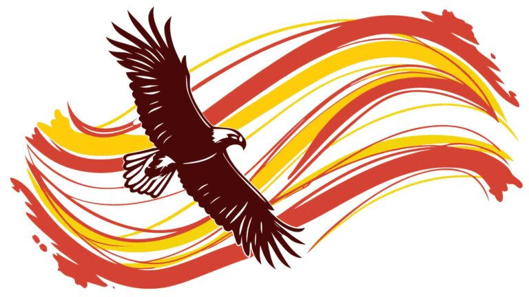 Soaring Eagle with Dynamic Wing Trails and Abstract Lines, vector design Generative AI
