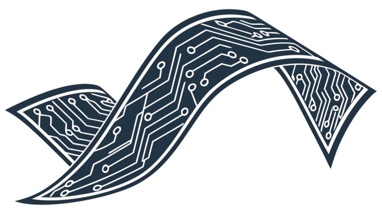 Elegant Ribbon Banner with Circuit Board Pattern, vector design Generative AI