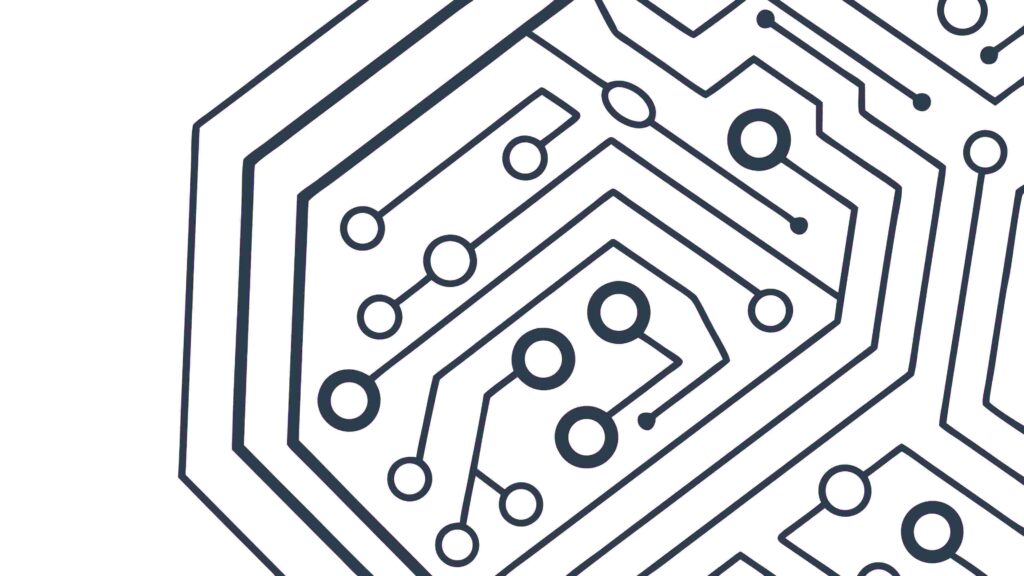 Abstract Circuit Board Design with Central Processor, vector design Generative AI