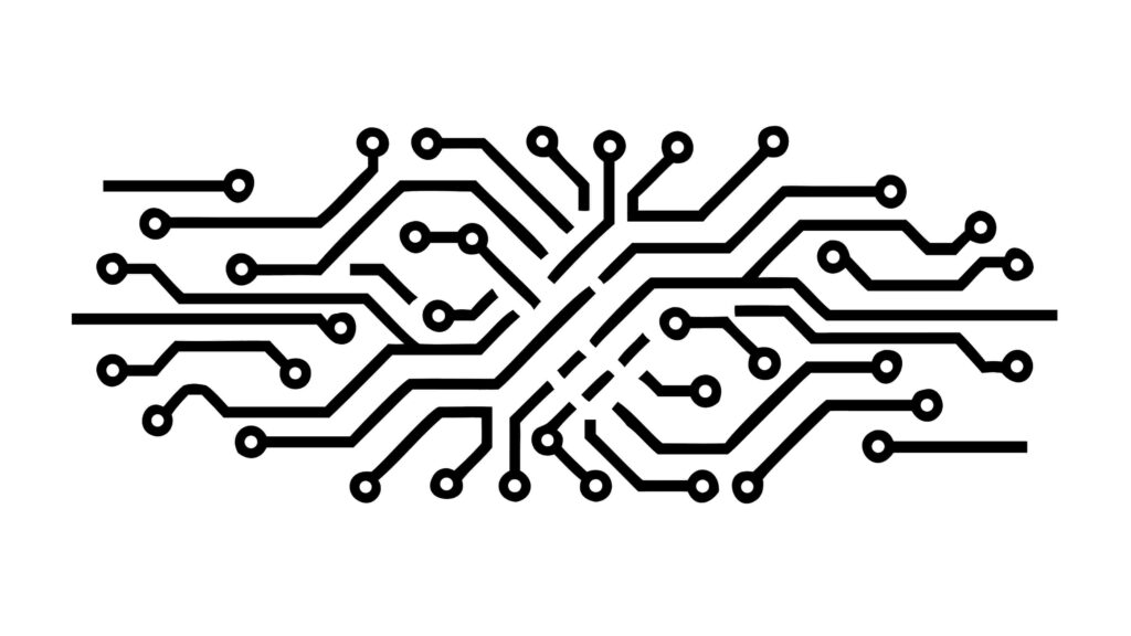 Horizontal Circuit Board Layout, Technology Vector Art, vector design Generative AI