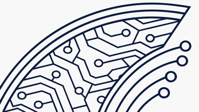 Curved Circuit Board Design Element, Technology Vector, vector design Generative AI