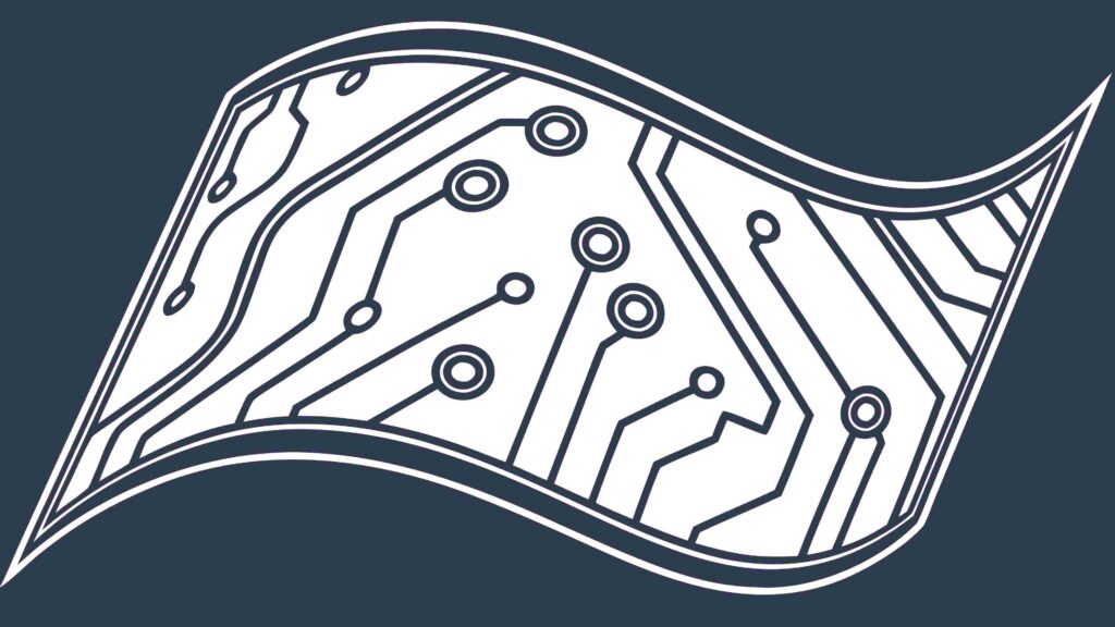 Wavy Circuit Board Ribbon Design, Tech Vector Art, vector design Generative AI