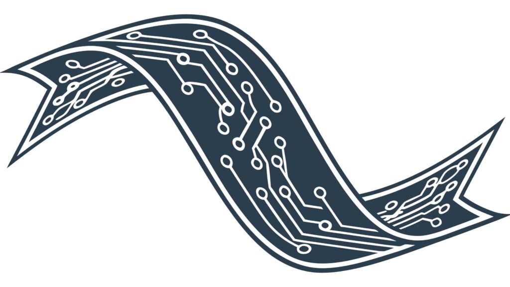 Abstract Wavy Circuit Board Banner, Modern Tech Design, vector design Generative AI