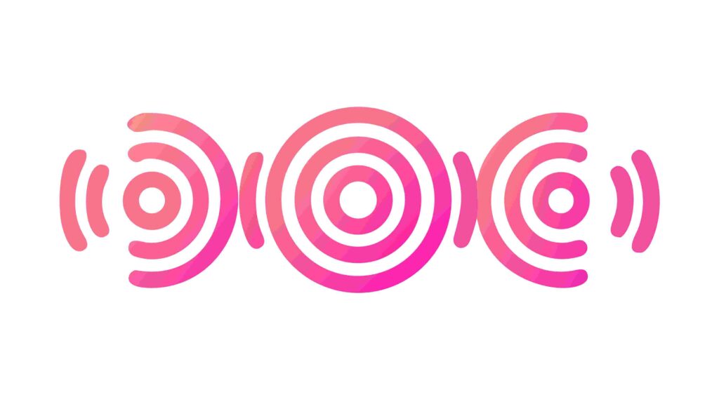 Abstract Pink Sound Wave Circles, Music & Audio Icons, vector design Generative AI