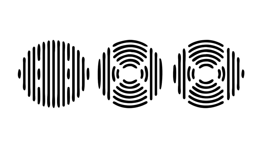 Minimalist Circular Concentric Patterns, Sound Wave Icons, vector design Generative AI