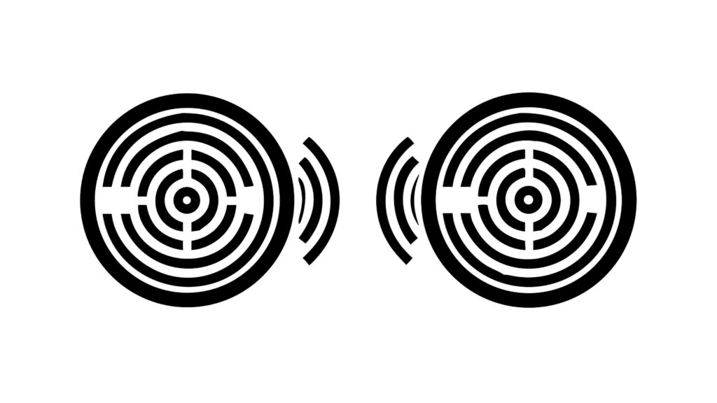 Concentric Black Circles, Sound Wave or Target Icons, vector design Generative AI