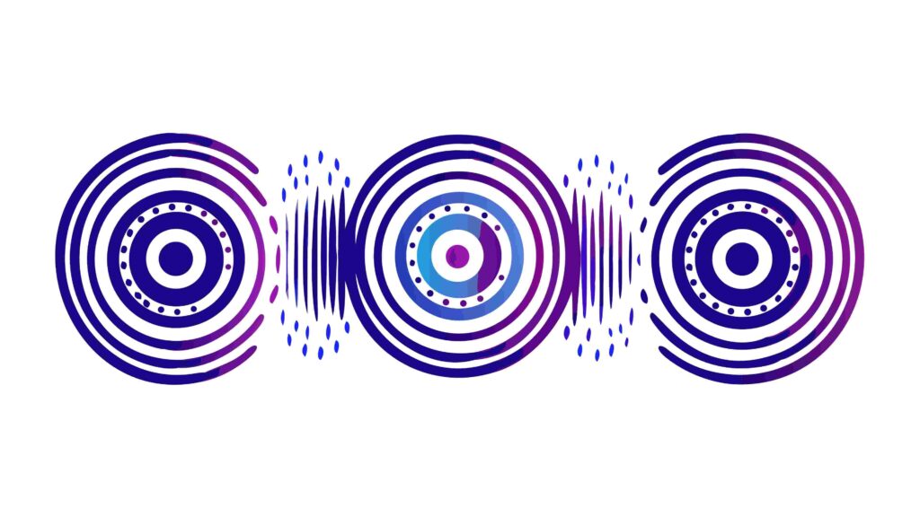 Colorful Concentric Circles, Abstract Sound Wave Icons, vector design Generative AI