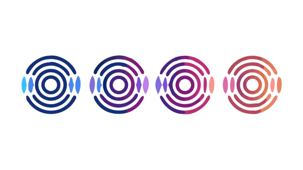 Set of Colorful Abstract Concentric Circles, Icons, vector design Generative AI