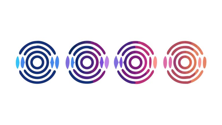 Set of Colorful Abstract Concentric Circles, Icons, vector design Generative AI