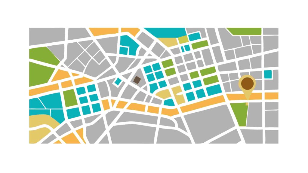 Colorful Abstract City Map Layout, Navigation Design, vector design Generative AI