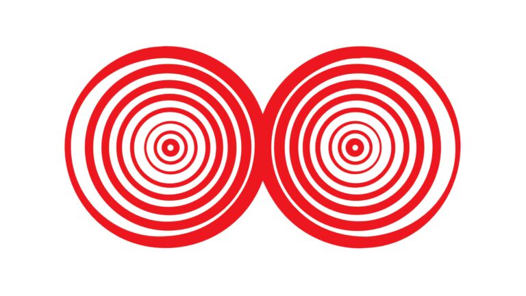 Red Concentric Circles, Abstract Sound Waves or Targets, vector design Generative AI